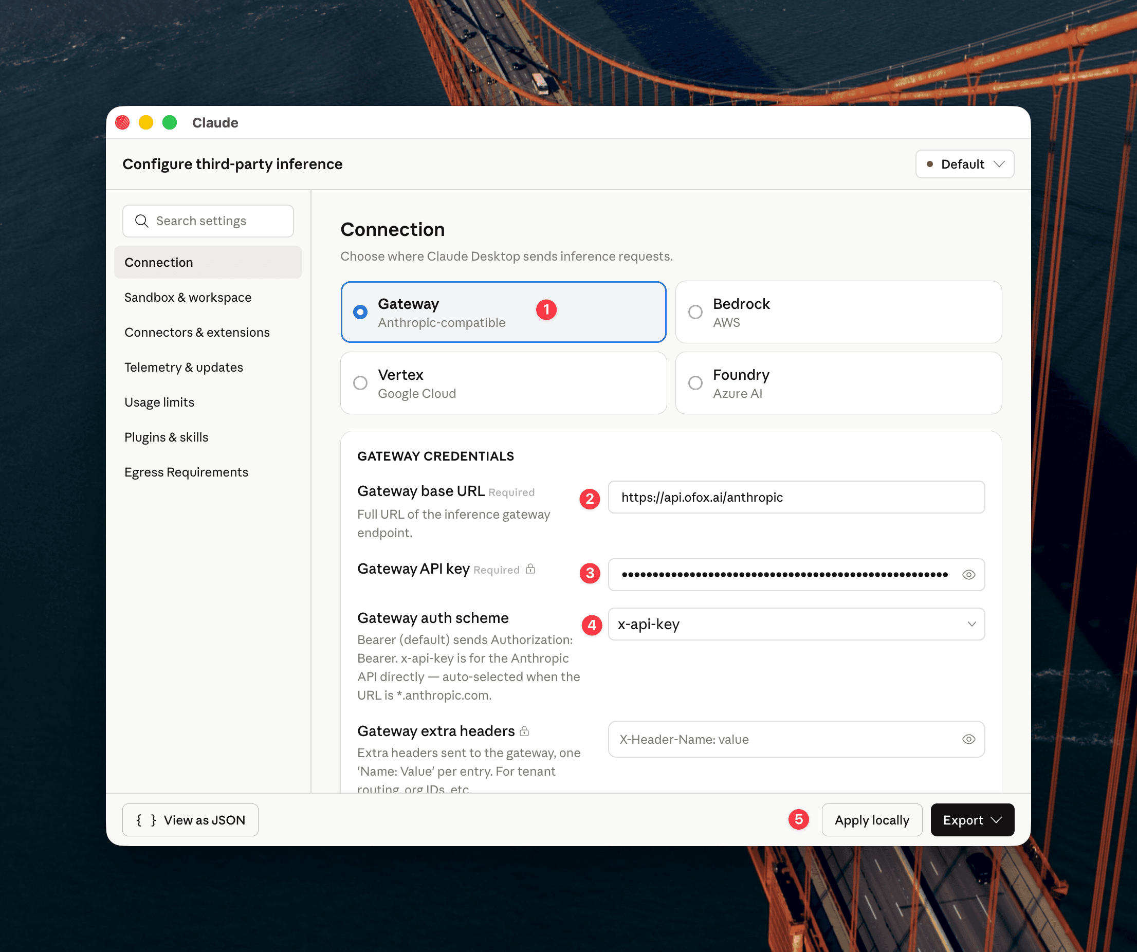Enter Credentials and Apply