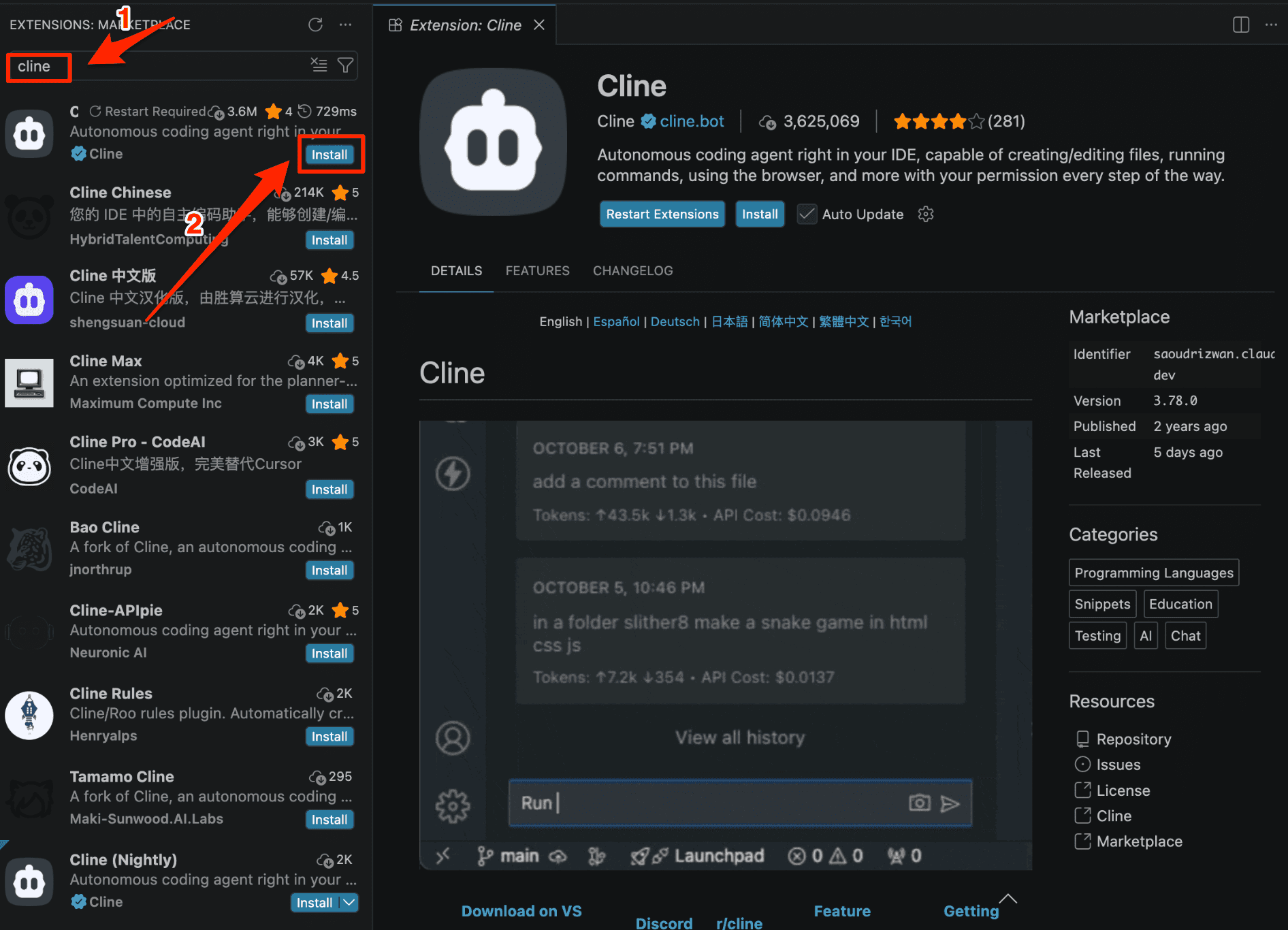 Instalar Cline