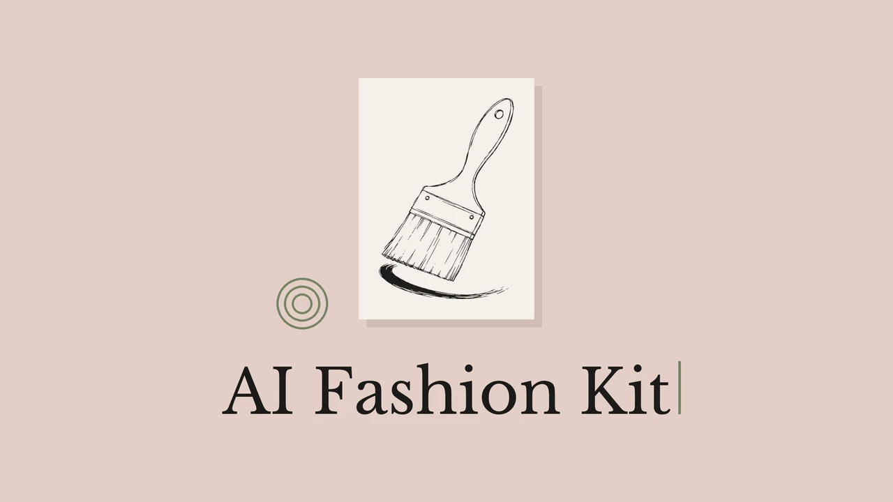 Paintbrush line drawing on a grey-pink art-line cover titled AI Fashion Kit