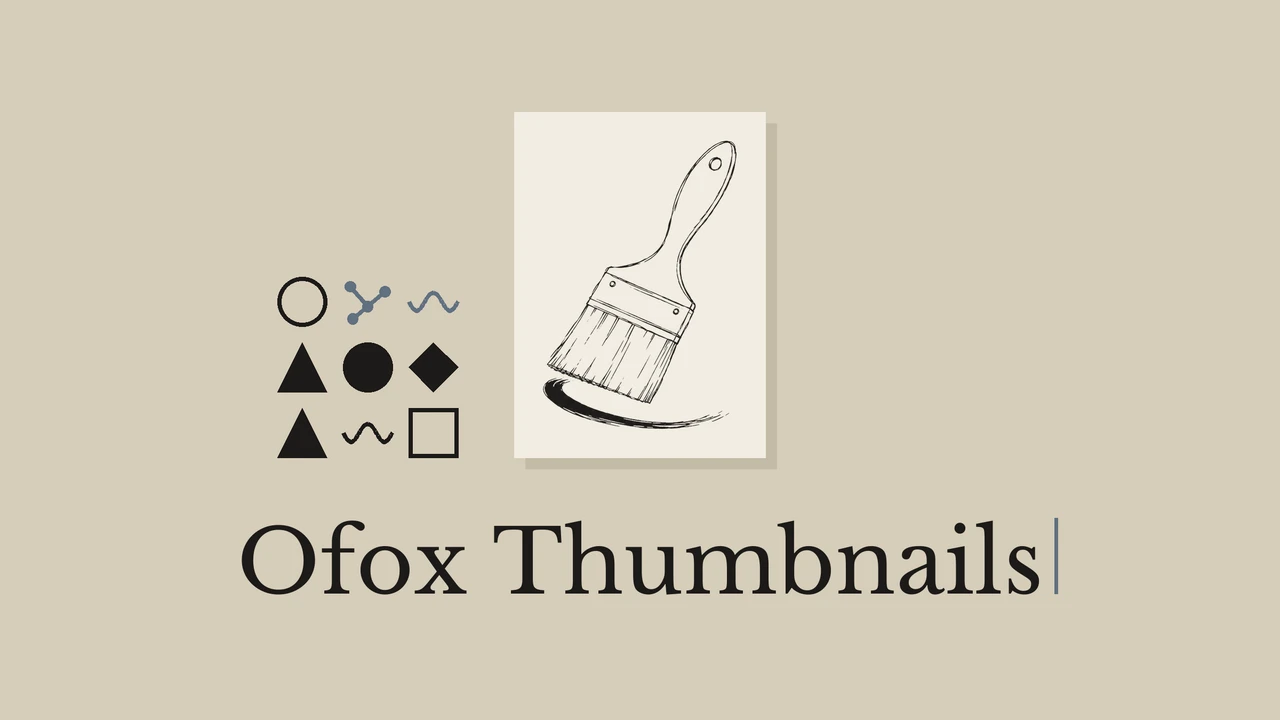 Paintbrush line drawing above the title Ofox Thumbnails