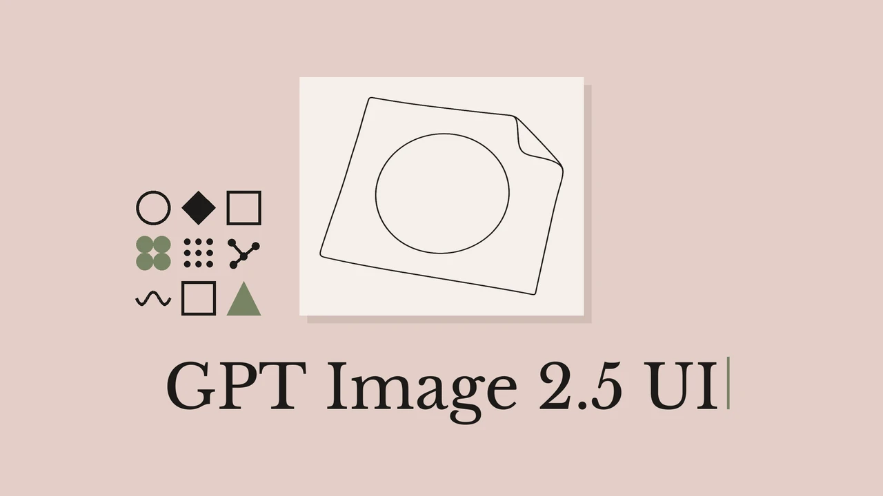 淡い紙に描かれた型紙の線画と、GPT Image 2.5 UIの文字。