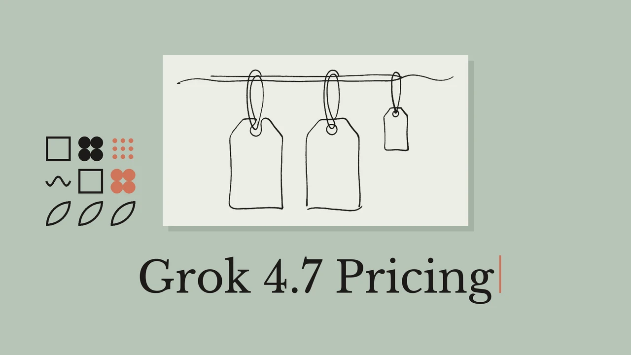 Рисунок ценников на светлой карточке с надписью Grok 4.7 Pricing.