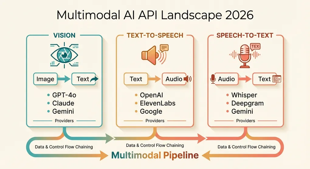 Multimodal AI APIs: Vision, Text-to-Speech & Transcription in One Guide (2026)