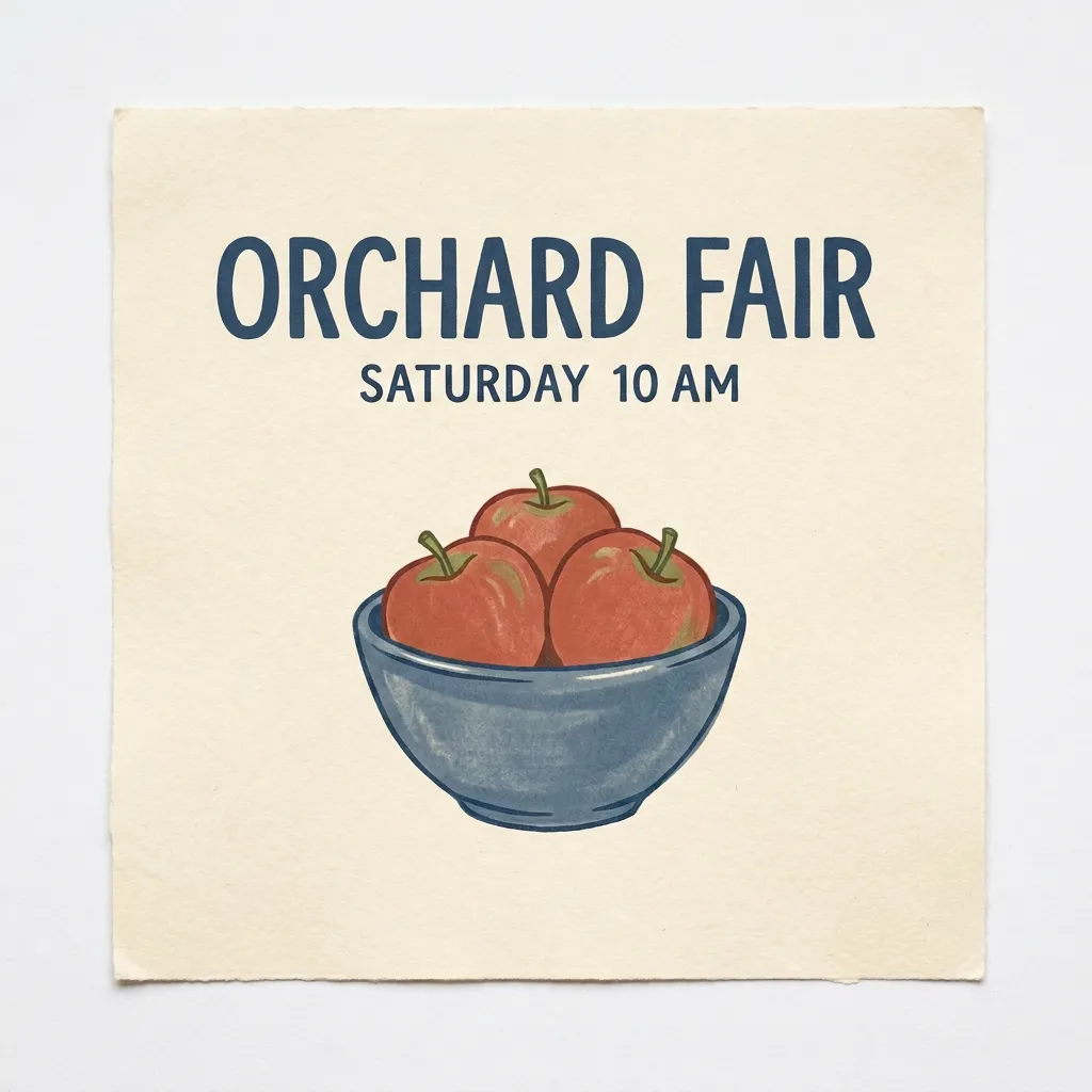 Nano Banana 2 poster after headline edit to ORCHARD FAIR