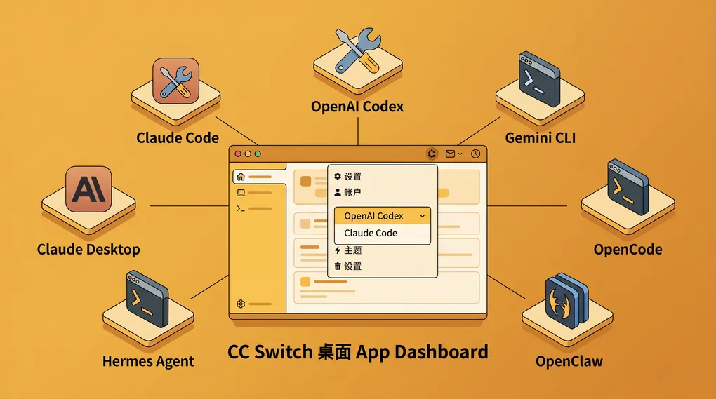CC Switch v3.16.1 多 CLI 切换器：Claude Code / Codex / Gemini CLI / OpenCode / OpenClaw / Hermes 一个面板管完（2026）