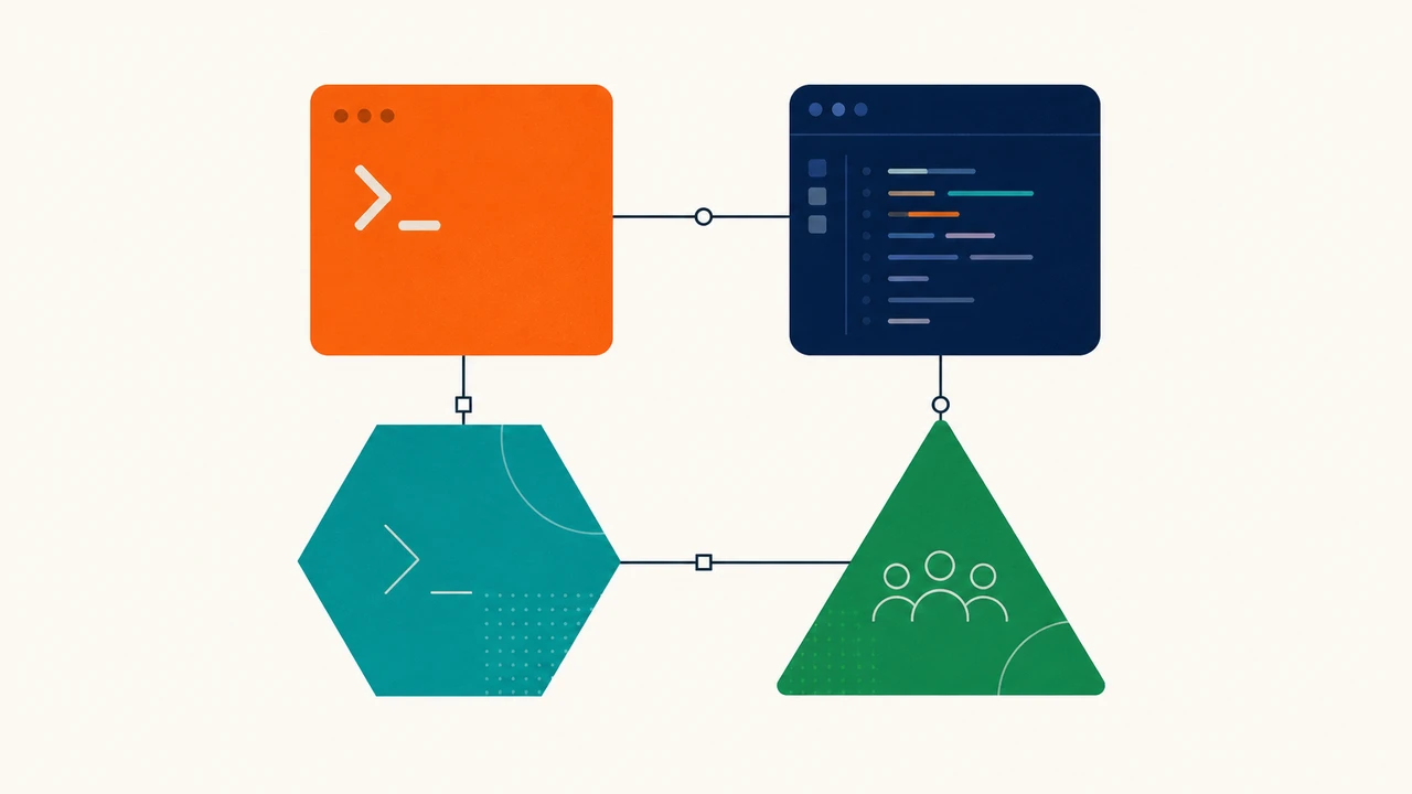 Claude Code、Codex CLI、Cursor、DeepSeek TUI 四款 AI 编程代理对比示意图