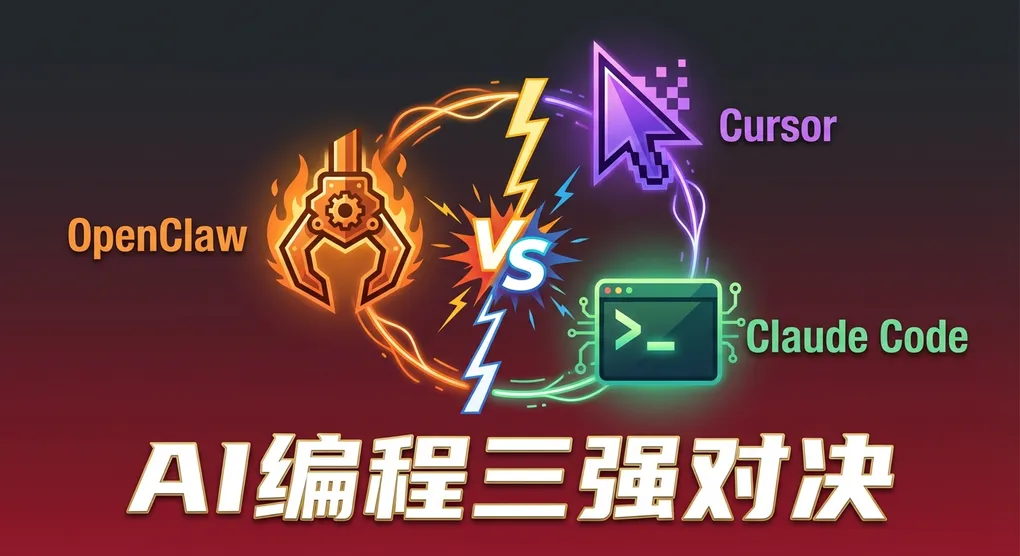 OpenClaw vs Cursor vs Claude Code：三大 AI 编程工具深度对比（2026）