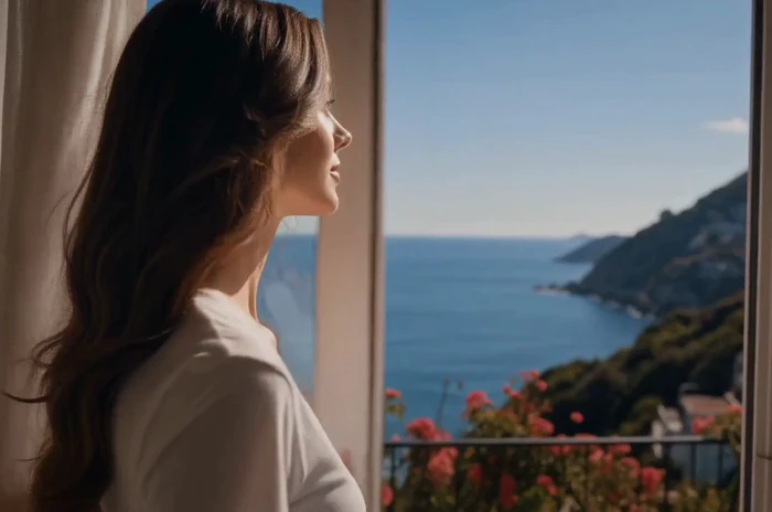 A Morning Begins from Bed to a Seaside Terrace