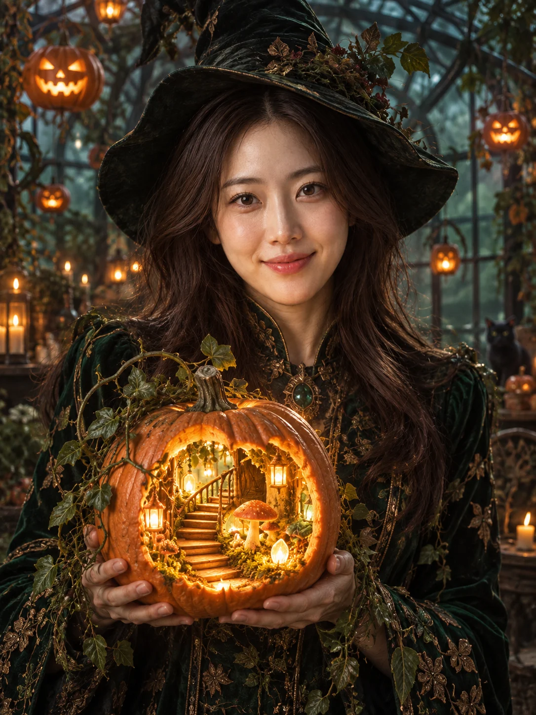 호박 등불 속 정원