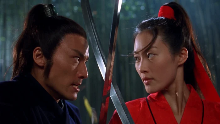 Duel in the bamboo grove at night