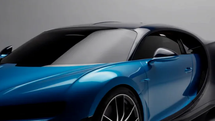 Clay-model car assembly render