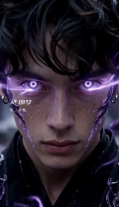 Purple-eyed awakening in a shattered void