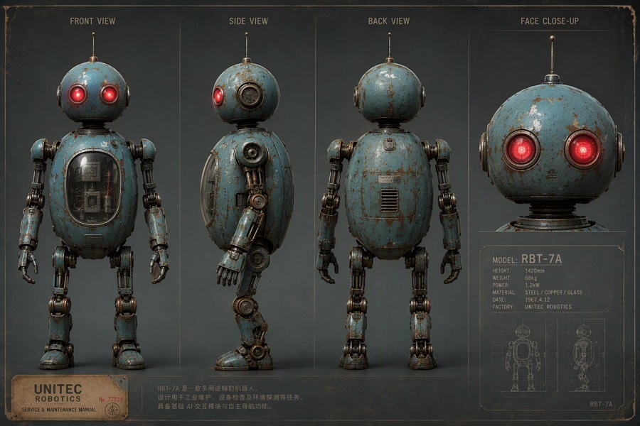Guardian robot and grandmother, nine-shot storyboard · 参照画像 · image4 grandma