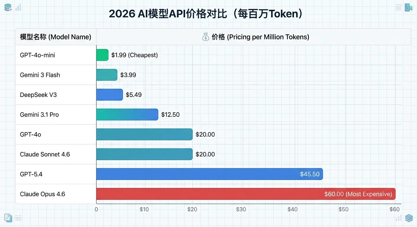 2026 年主流 AI 模型 API 价格对比