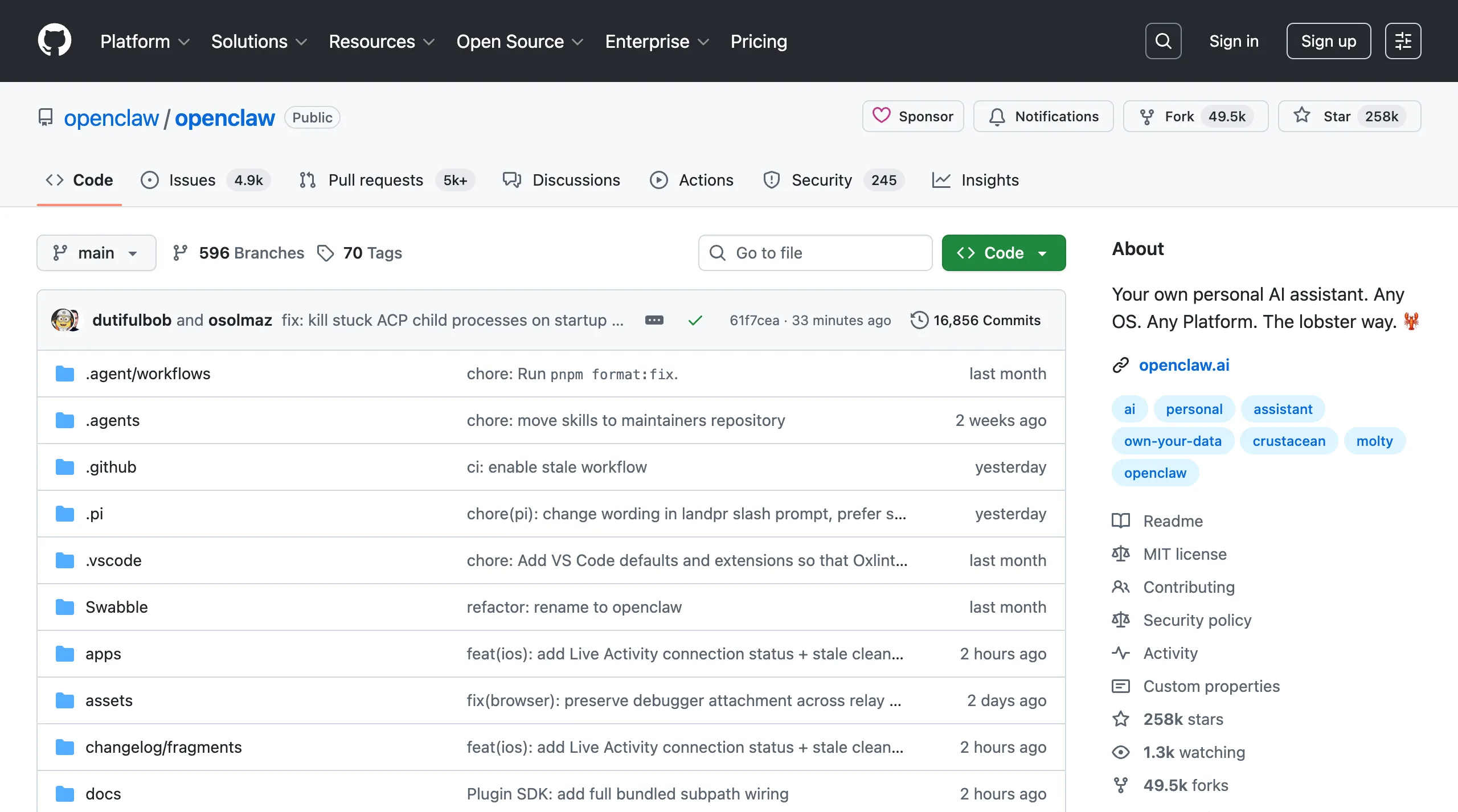 OpenClaw GitHub — один из самых быстрорастущих open-source проектов 2026 года, 240 000+ звёзд